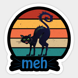 Cat Vintage Retro, meh Sticker